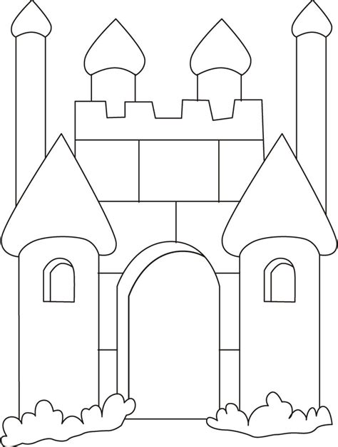 an easy castle Colouring Pages