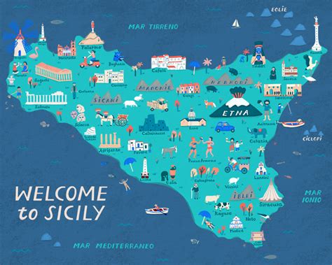 Large Map Of Sicily