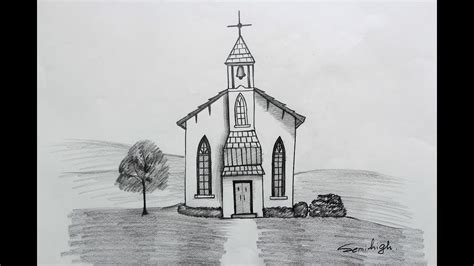 How to draw a church easy step by step | Cool pencil drawings, Church art, Pencil drawings