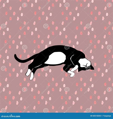 Sleeping Cats Pattern Seamless in Vector. Stock Vector - Illustration ...