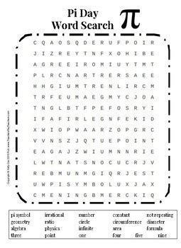 Pi Day Word Search Puzzle by Growing Curiosity | TpT