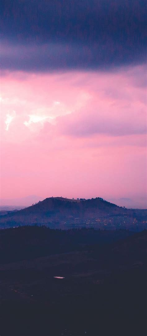 Mountain Hill Sunset Sky - [1080x2460]