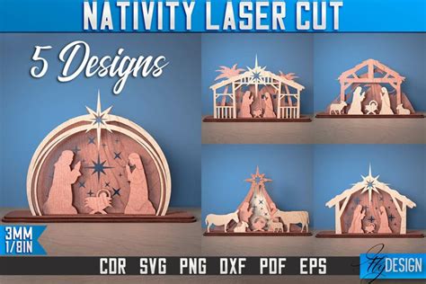 Nativity Laser Cut SVG Bundle| Nativity Scene Laser Design