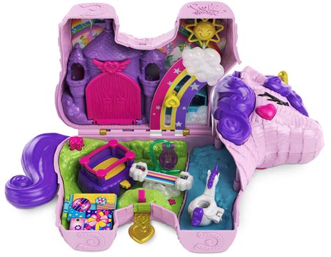 Polly Pocket Unicorn Party Large Compact, Polly & Lila Dolls & 25+ Surprises - Walmart.com ...