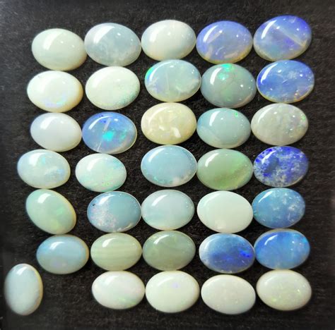 8x6mm Milky Oval Boulder opal , Oval Opal, Milky blue color Cabochon Australian white ,October ...