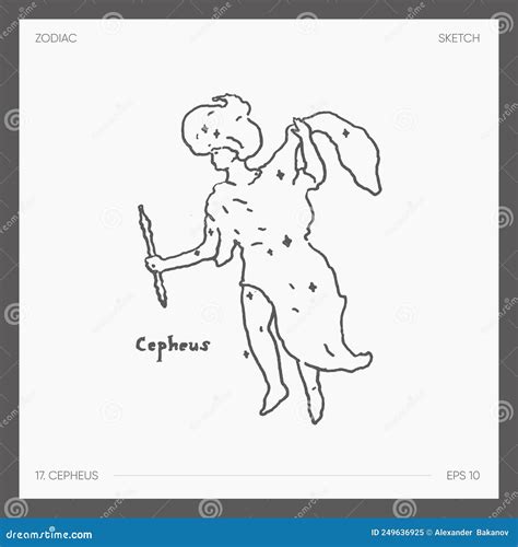 Illustration of Astrological Zodiac Cepheus Stock Vector - Illustration ...