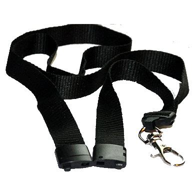 Custom ID Cards and Badges - 5/8'' Black MicroWeave Lanyard with Safety Breakaway. Metal Trigger ...