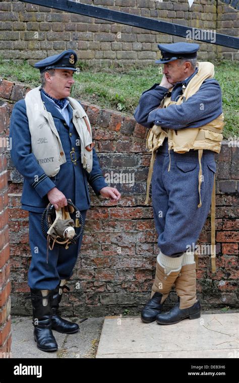 RAF Royal Air Force World War 2 Pilots in uniform: Recreation Stock Photo: 60480594 - Alamy