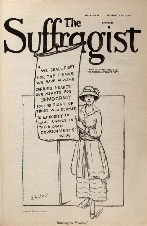 Vintage SUFFRAGETTES c1917 THE SUFFRAGIST U.S Magazine Cover published by the U.S National Woman ...