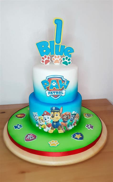 Paw patrol 1st birthday cake blue Paw Patrol Cake, 1st Birthday Cake ...