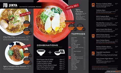 陣 JINYA RAMEN BAR | Menu | | Ramen bar, Atlanta eats, Ramen