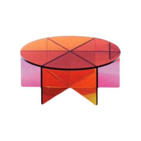 Contemporary Acrylic Colorful Round Coffee Table | Chairish