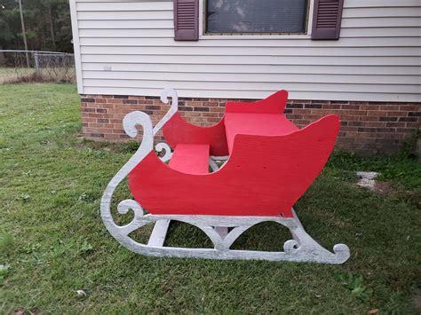 handmade wood santa sleigh for yard decoration | Christmas yard art, Christmas yard decorations ...