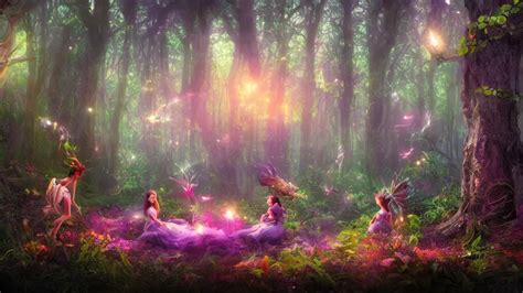 fairies in a mystical magic forest, cinematic scene, | Stable Diffusion