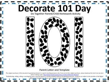 101 Days of School Do Together Parent/Child Homework Activity | TpT