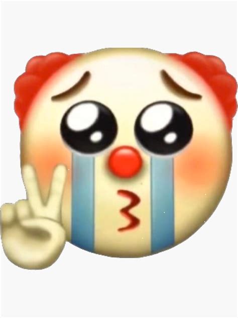 "clown crying peace sign emoji" Sticker for Sale by km962079 | Redbubble