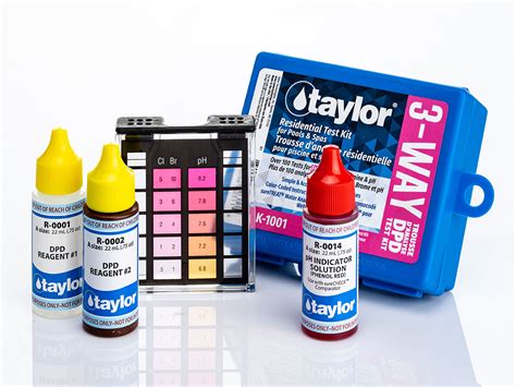 TaylorTechnologies K-1001 3-Way Test Kit for Free Chlorine, Bromine, pH ...