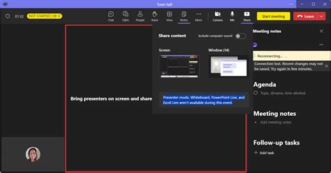 Teams Town hall - shared content unable to be seen by presenter - Microsoft Q&A
