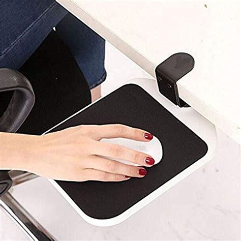 Mouse Platform Clamp On Under Desk Adjustable Keyboard/Mouse Tray Mount Swivel Mouse Tray Wrist ...