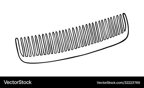 Line drawing a comb for hair in style Royalty Free Vector