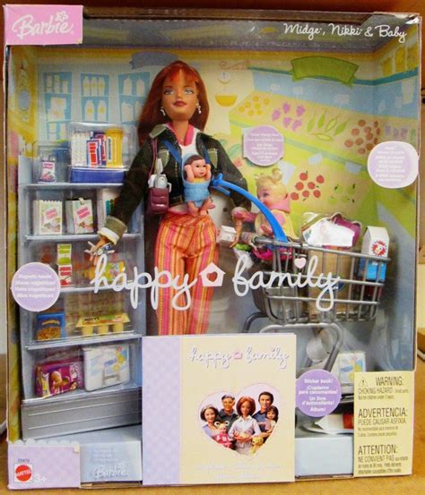 Barbie Happy Family MIDGE, NIKKI & Baby Doll GROCERY SHOPPING Set (2004 ...