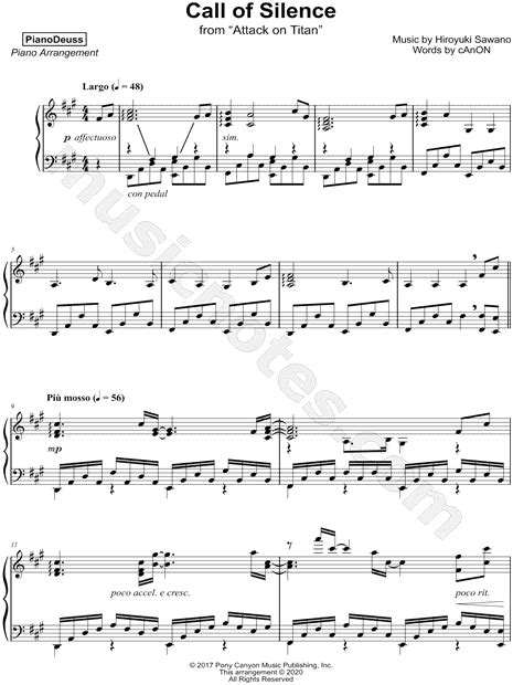 PianoDeuss "Call of Silence" Sheet Music (Piano Solo) in F# Minor - Download & Print - SKU ...