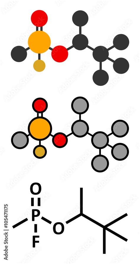 Soman nerve agent molecule (chemical weapon). Stock Vector | Adobe Stock