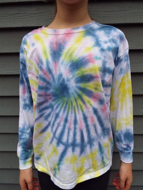 Kids Long Sleeve Tie Dye Shirt Kids M Tie Dye T-shirt Hippie - Etsy