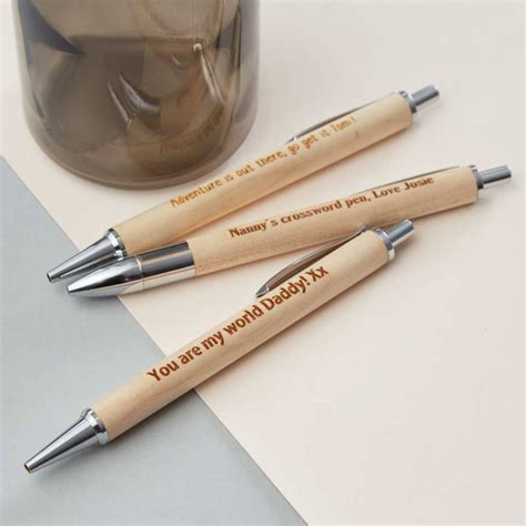 Personalised Engraved Wooden Pen By Pink Biscuits