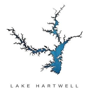 Wall Art Map Print of Lake Hartwell, South Carolina - Etsy