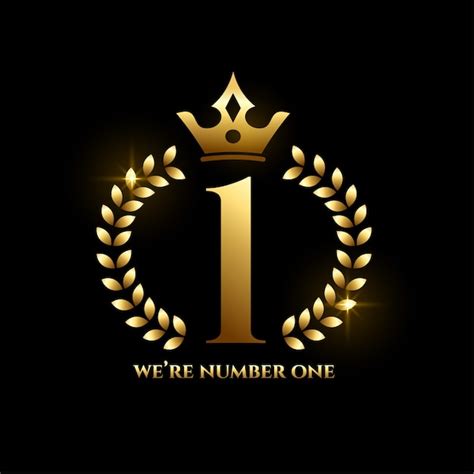 Free Vector | Number one achievement golden label with crown