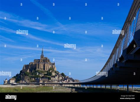 Mont St Michel new Bridge, Mont-Saint-Michel, Benedictine abbey ...