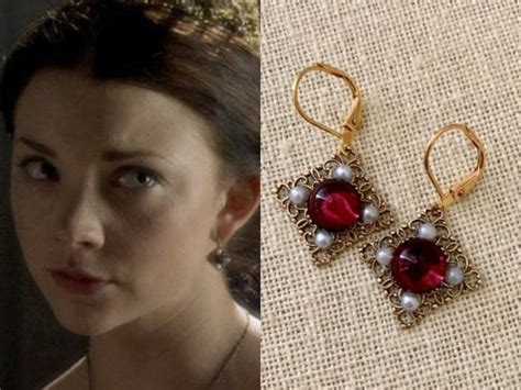 Anne Boleyn Small Diamond Amethyst White Pearl Antique Brass Filigree ...