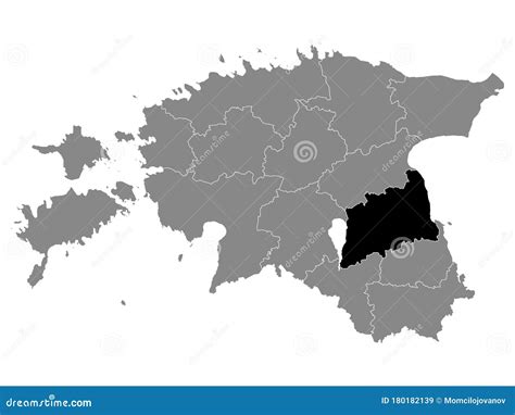 Location Map of County Tartu Stock Vector - Illustration of idaviru ...