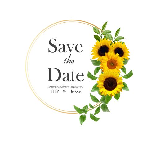 Unique Wedding Invitation Design With Sunflowers, Sunflower Border, Sunflower, Sunflower ...