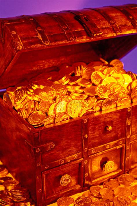 Treasure chest with gold coins Photograph by Garry Gay