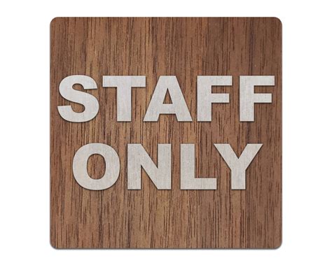 Staff Only Sign 3d Wooden Square Sign Room Door Plaque Wall - Etsy UK