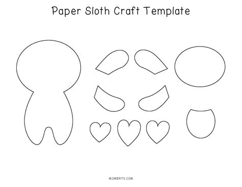 Printable Sloth Craft Template - Printable Word Searches