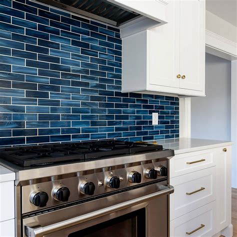 Blue Glass Kitchen Backsplash Tiles - Glass Designs