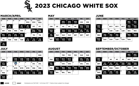 White Sox Printable Schedule | Chicago White Sox