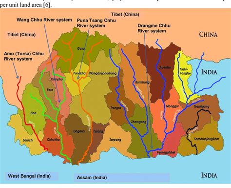 Bhutan Map With Rivers - Map With Cities