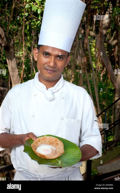 chef with a traditional breakfast egg hopper, Dambulla, Sri Lanka, Indian Ocean, Asia Stock ...