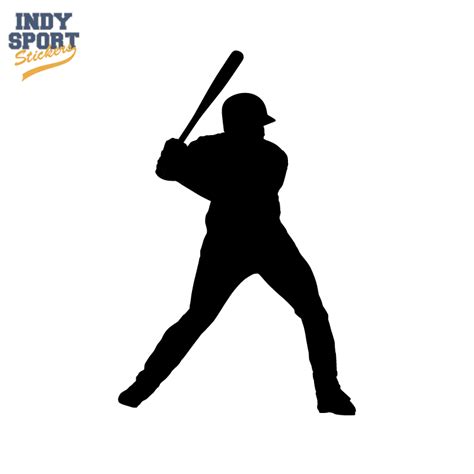 Baseball Batter with Silhouette - Car Stickers and Decals