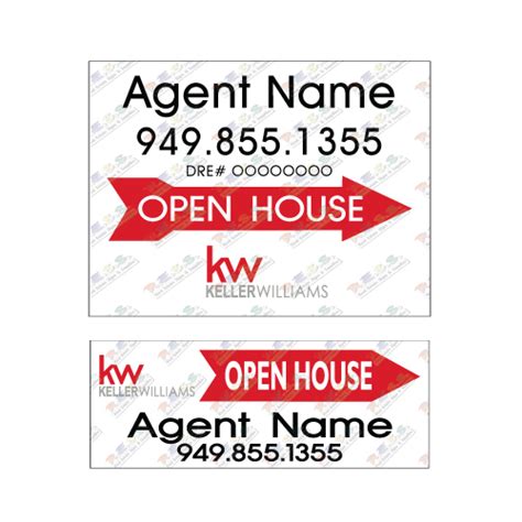 Keller Williams Open House Directional Signs - RESS Signs & Supplies