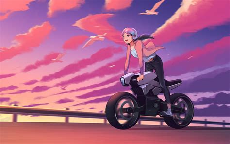 2560x1440 Anime Biker Girl Art 1440P Resolution HD 4k Wallpapers ...