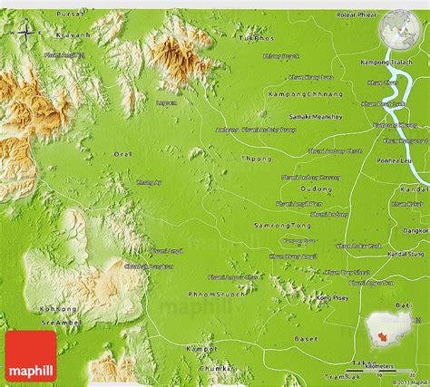 Physical 3D Map of Kampong Speu