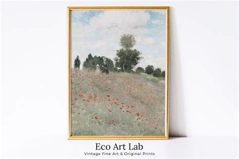 Claude Monet Famous Painting the Poppy Field Spring - Etsy