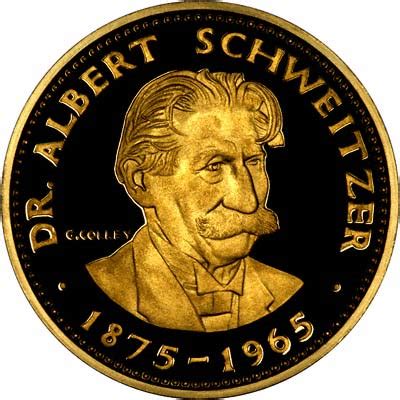 Dr. Albert Schweizer, 1875 - 1965 Gold Medallion, by Metalimport