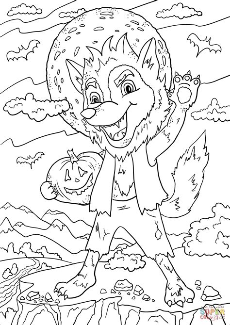 Werewolf coloring page | Free Printable Coloring Pages