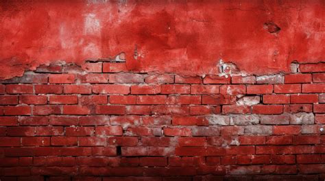 Vibrant Red Backdrop Accentuating The Worn Texture Of A Brick Shell Wall Background, Rock Wall ...